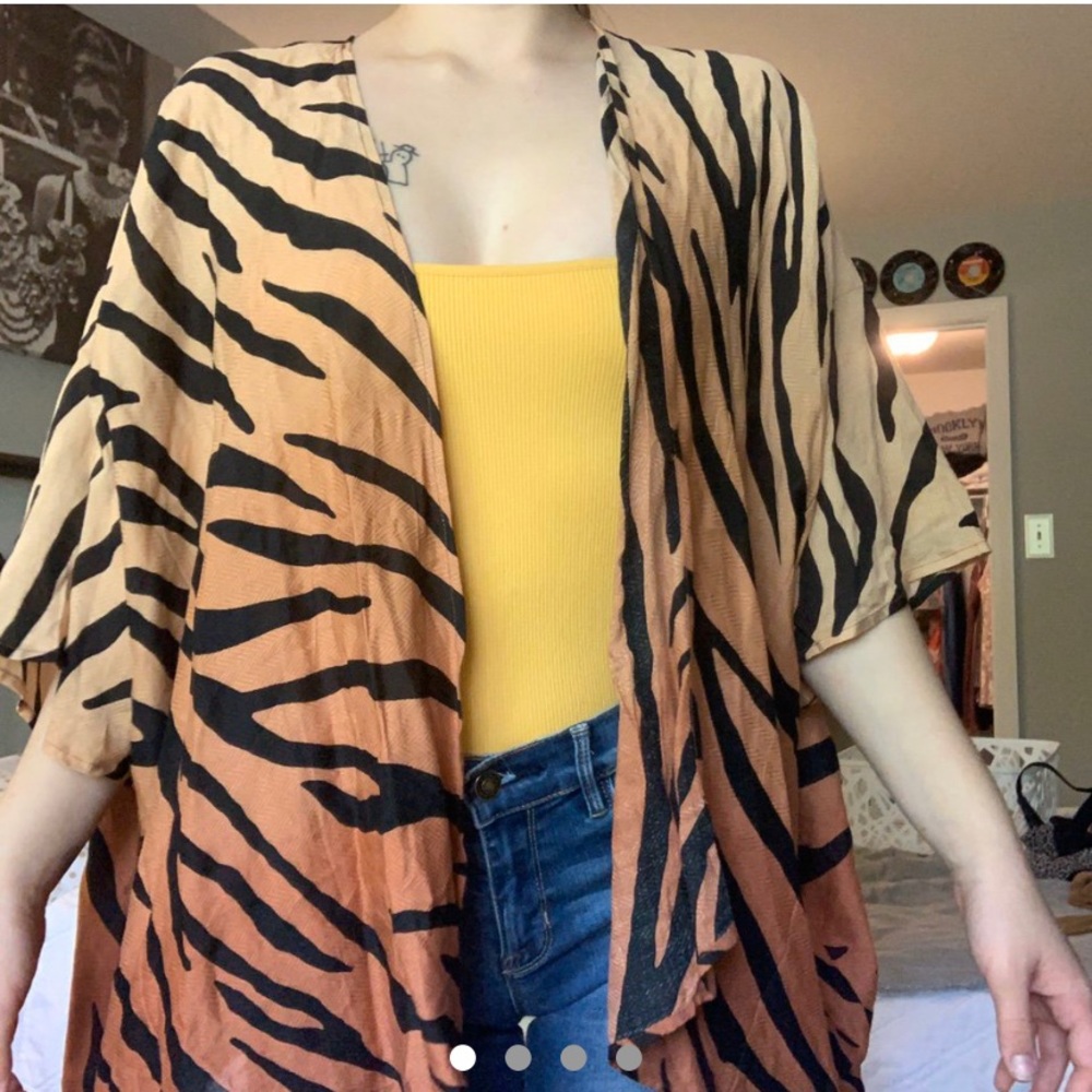 Tiger striped kimono sweater cardigan